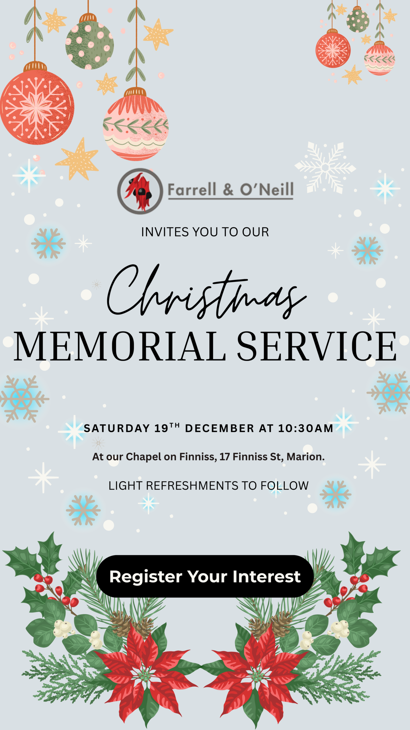 Christmas memorial Service